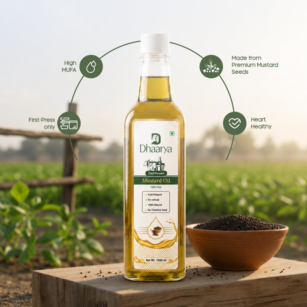 Yellow Mustard (Sarso) Oil | Premium Cold-Pressed Oil
