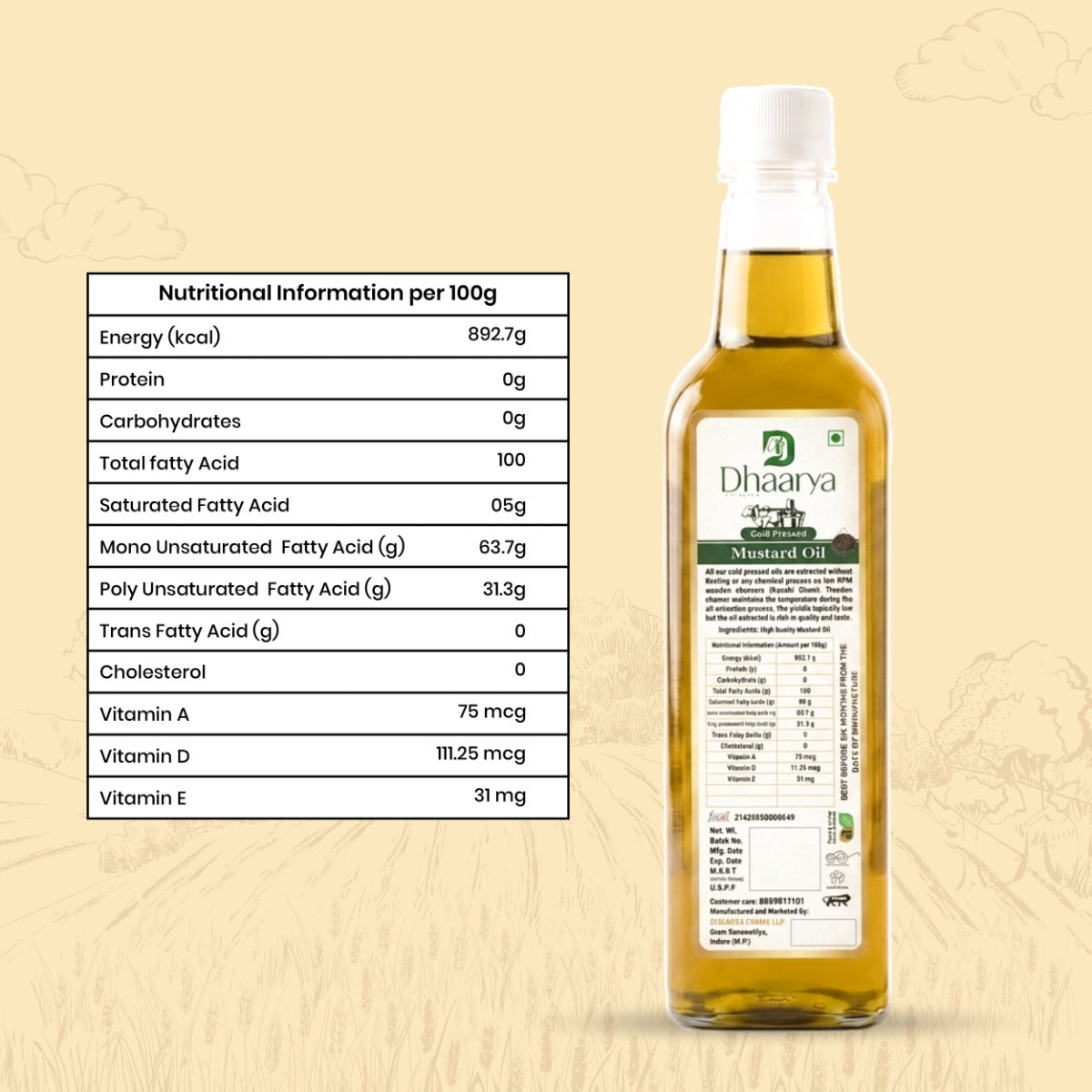 Yellow Mustard (Sarso) Oil | Premium Cold-Pressed Oil